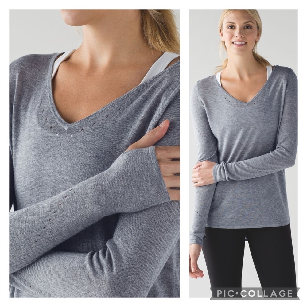 NEW Lululemon Yin Time Long Sleeve Heathered Medium Grey